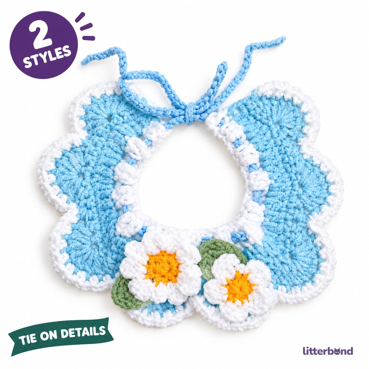 Scalloped Daisy Crochet Collar
