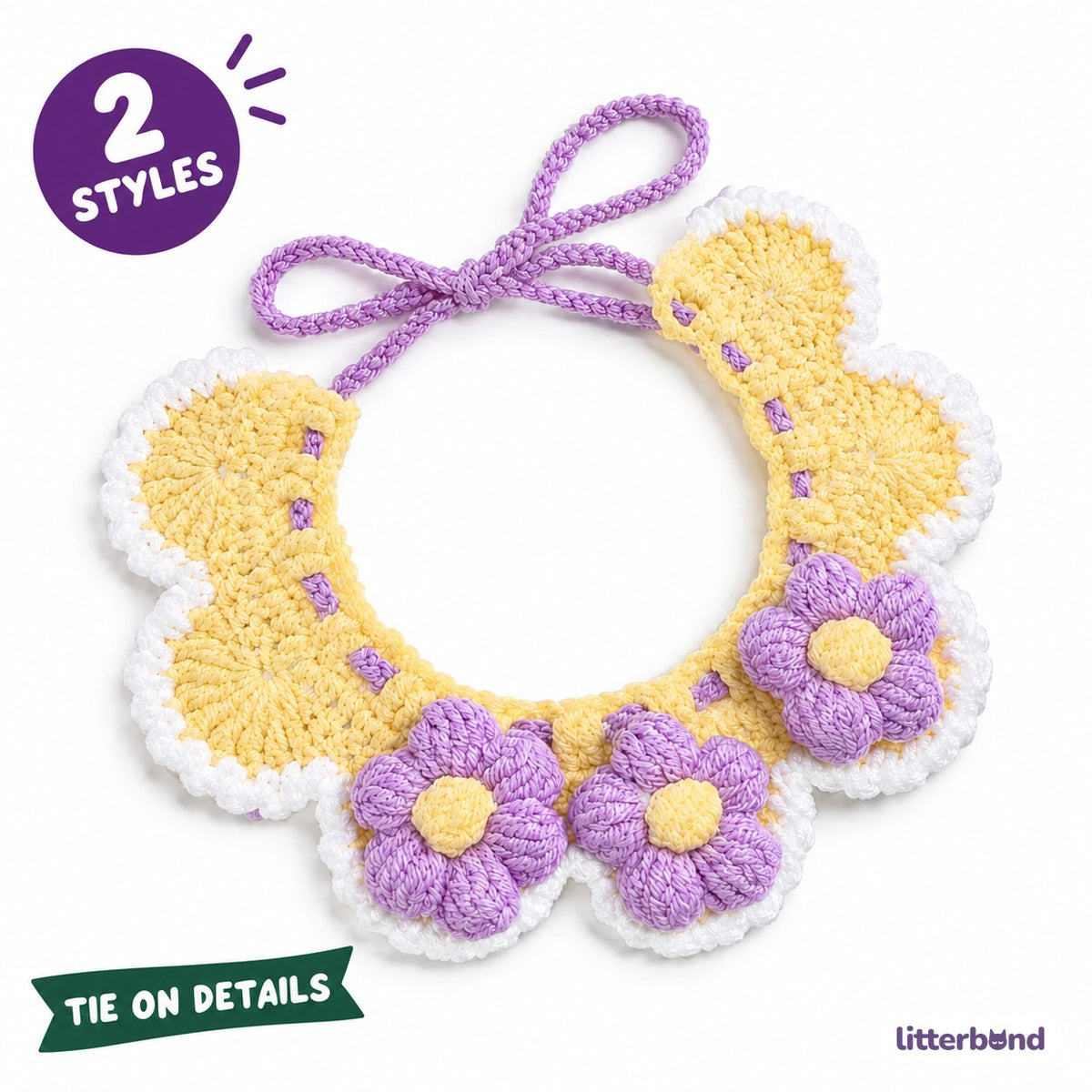 Puff Flower Crochet Collar