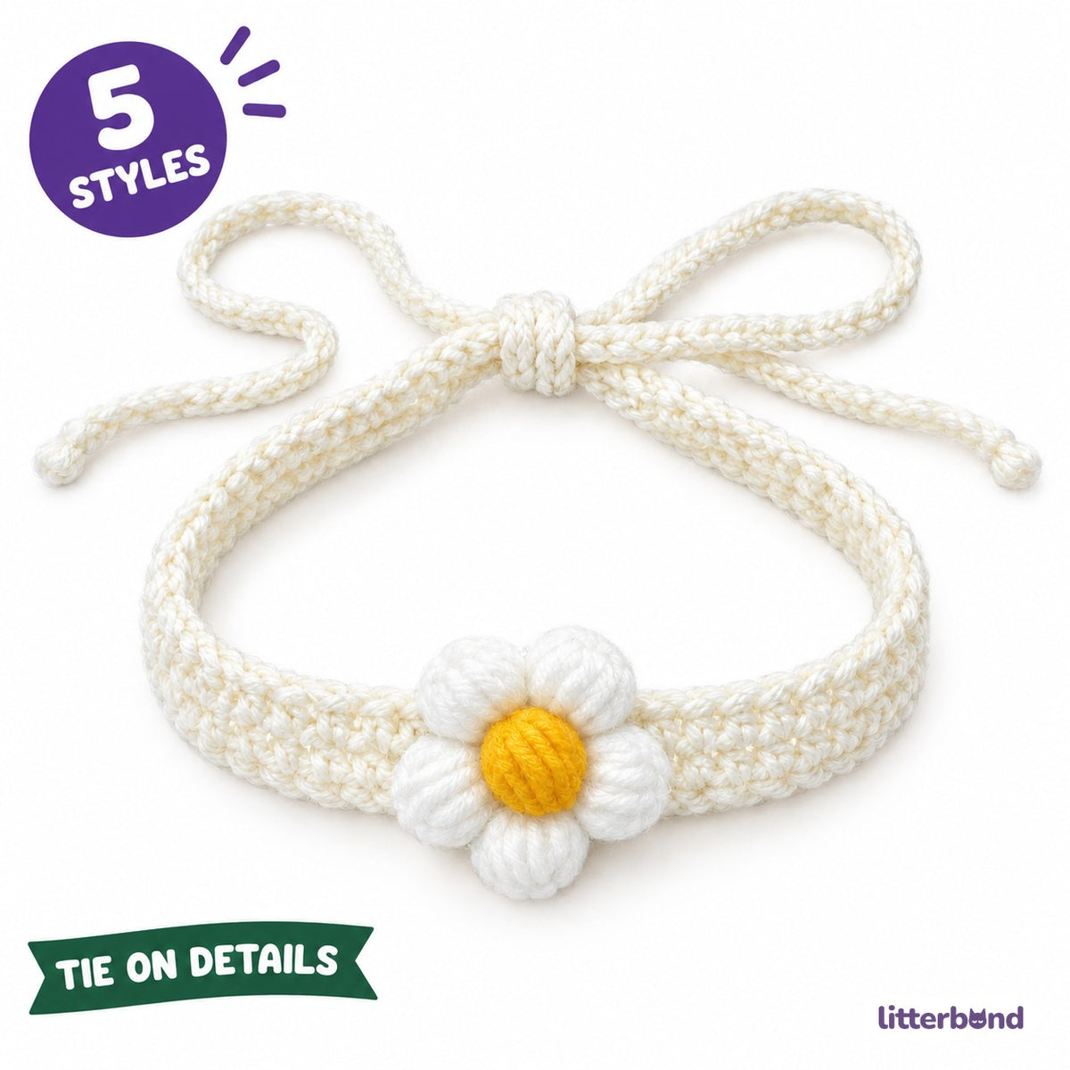 Single Puff Flower Crochet Collar