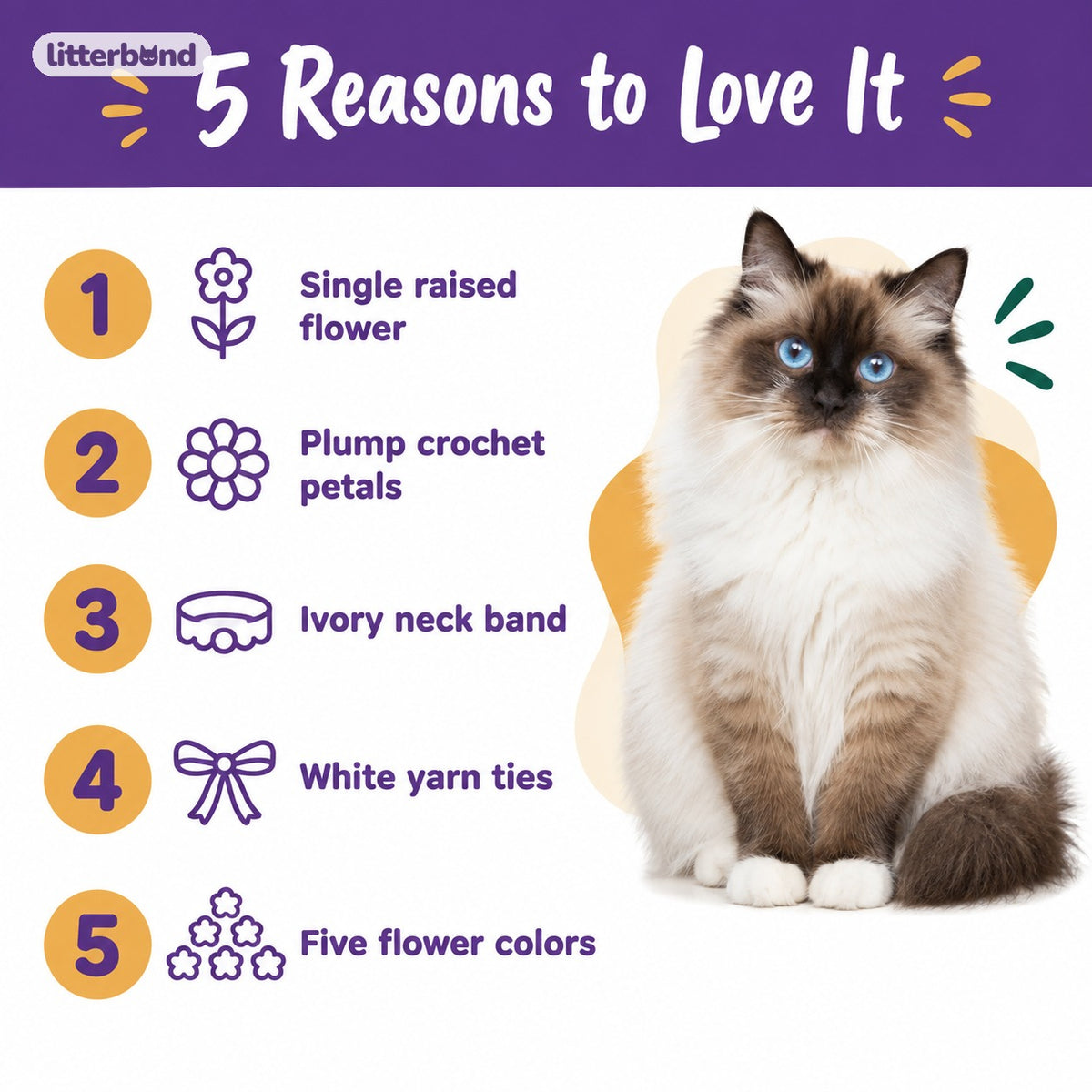 Single Puff Flower Crochet Collar - 5 reasons to love it