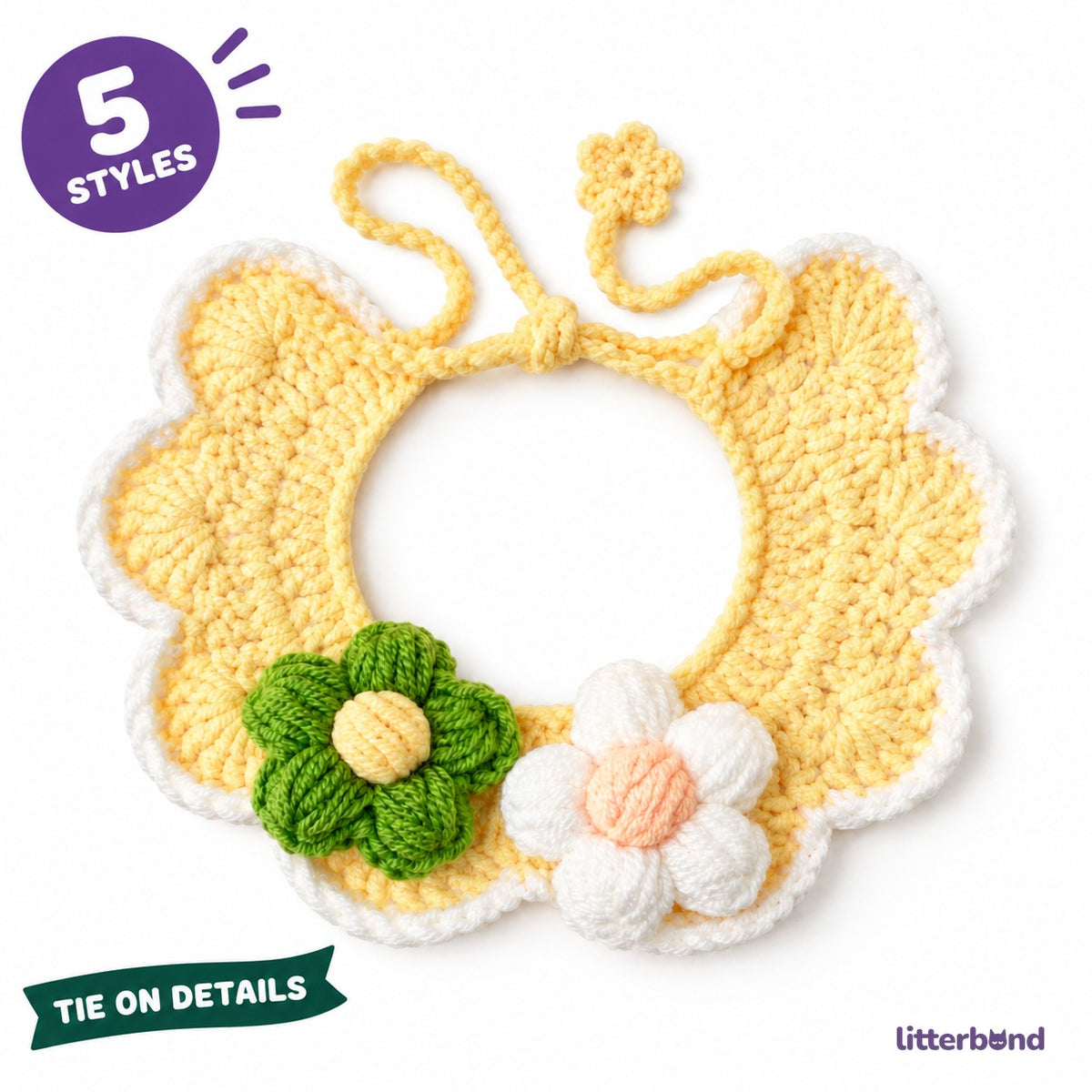 Daisy Pair Scalloped Crochet Collar