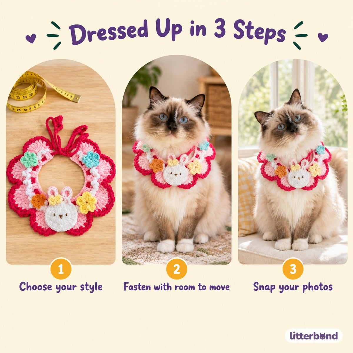 Garden Crochet Neck Ruffle - how to put it on