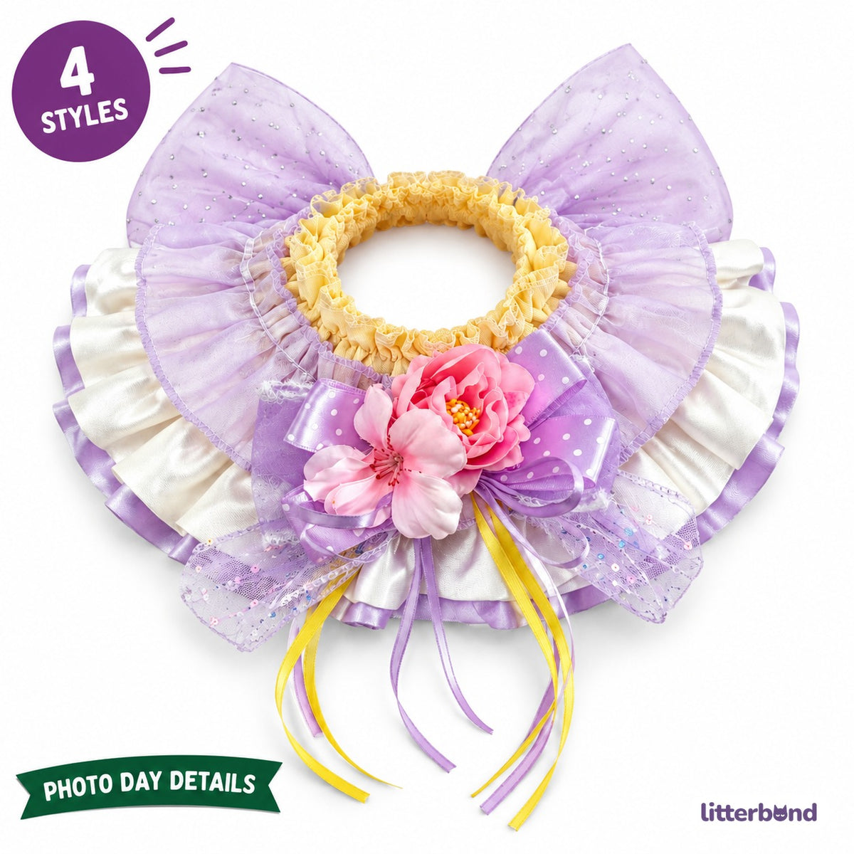 Ornate Ribbon Ruffle Collar