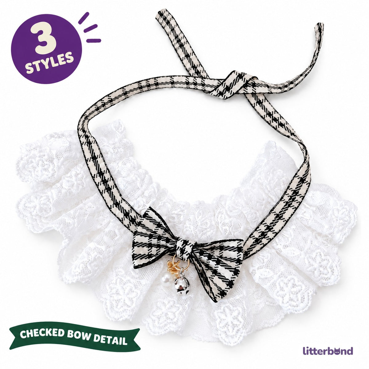 Checked Bow Lace Ruffle