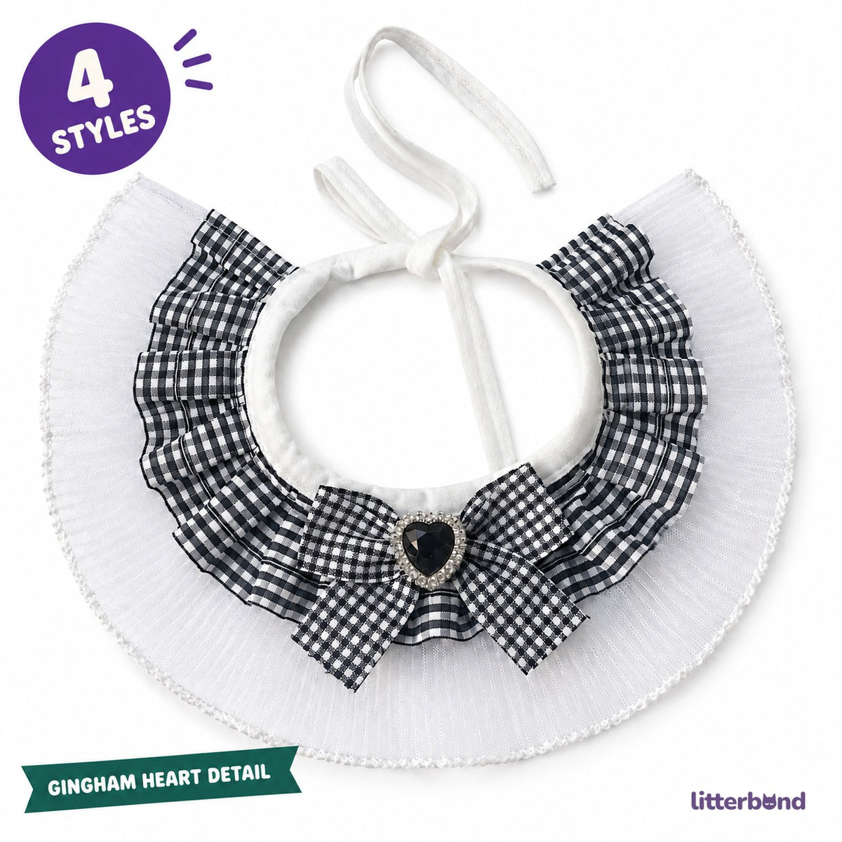 Gingham Heart Bow Ruffle
