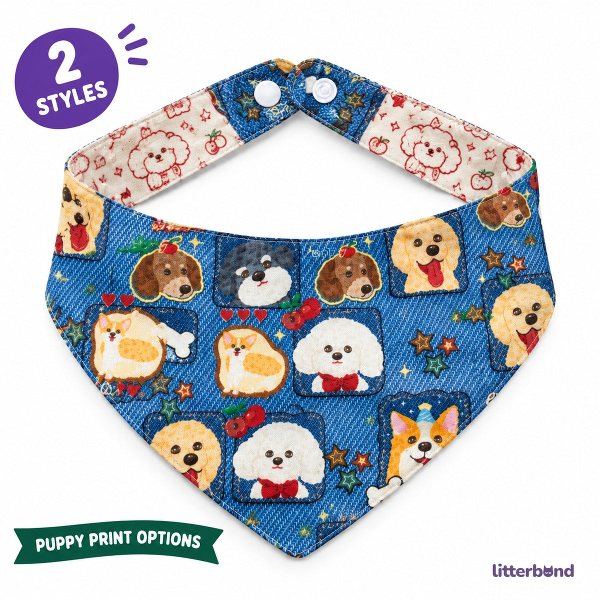 Puppy Print Bandana & Collar