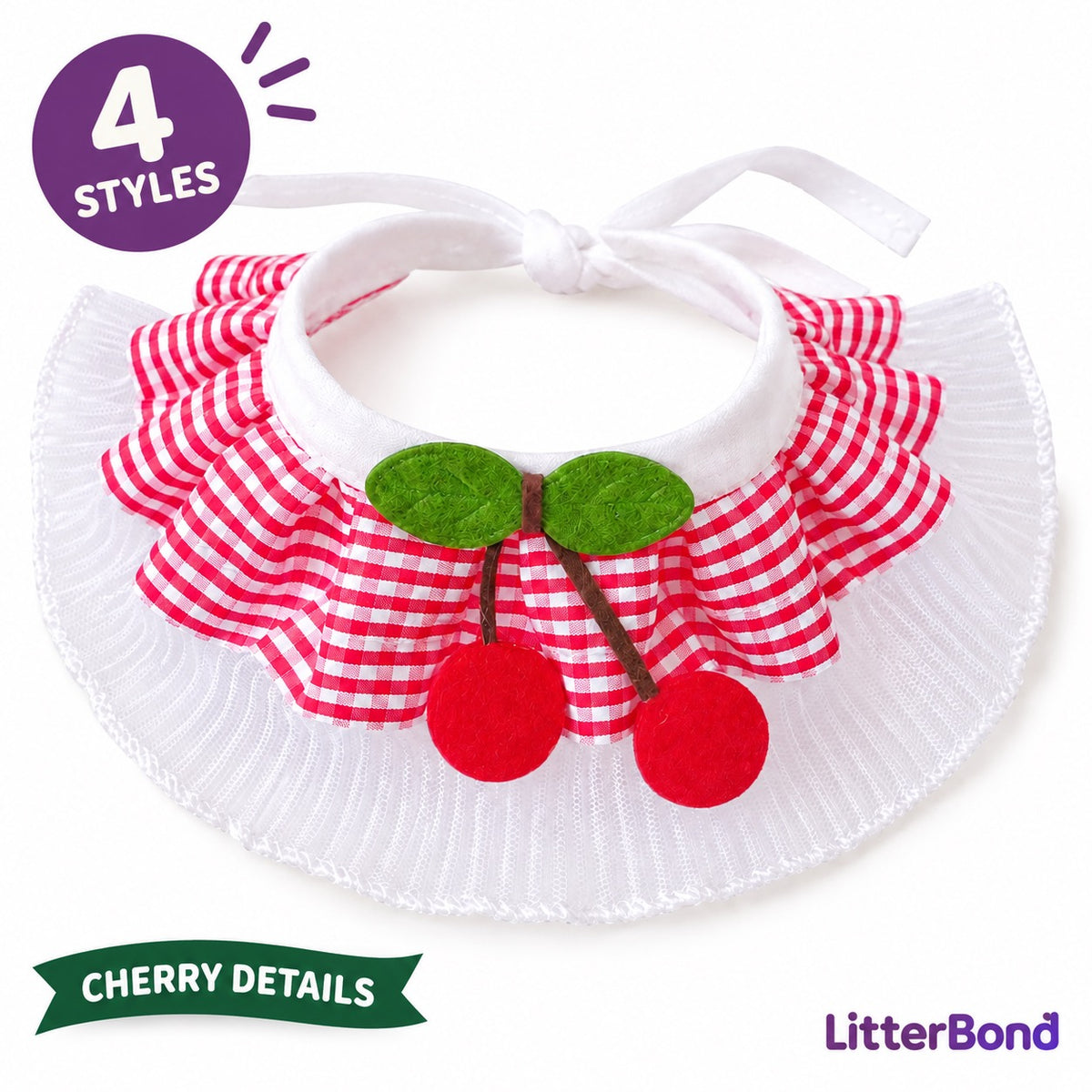 Cherry Gingham Ruffle Collar