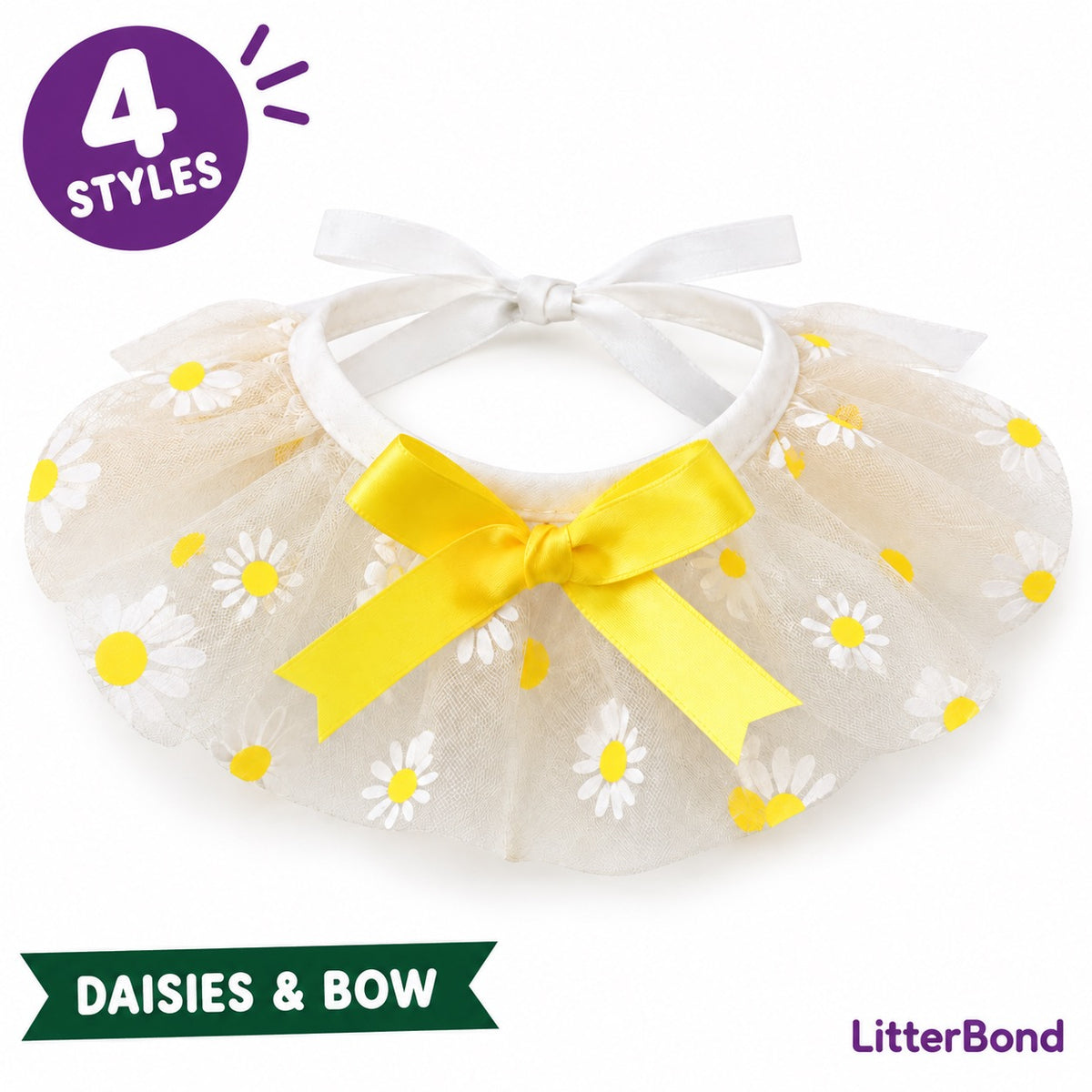 Daisy Tulle Bow Collar