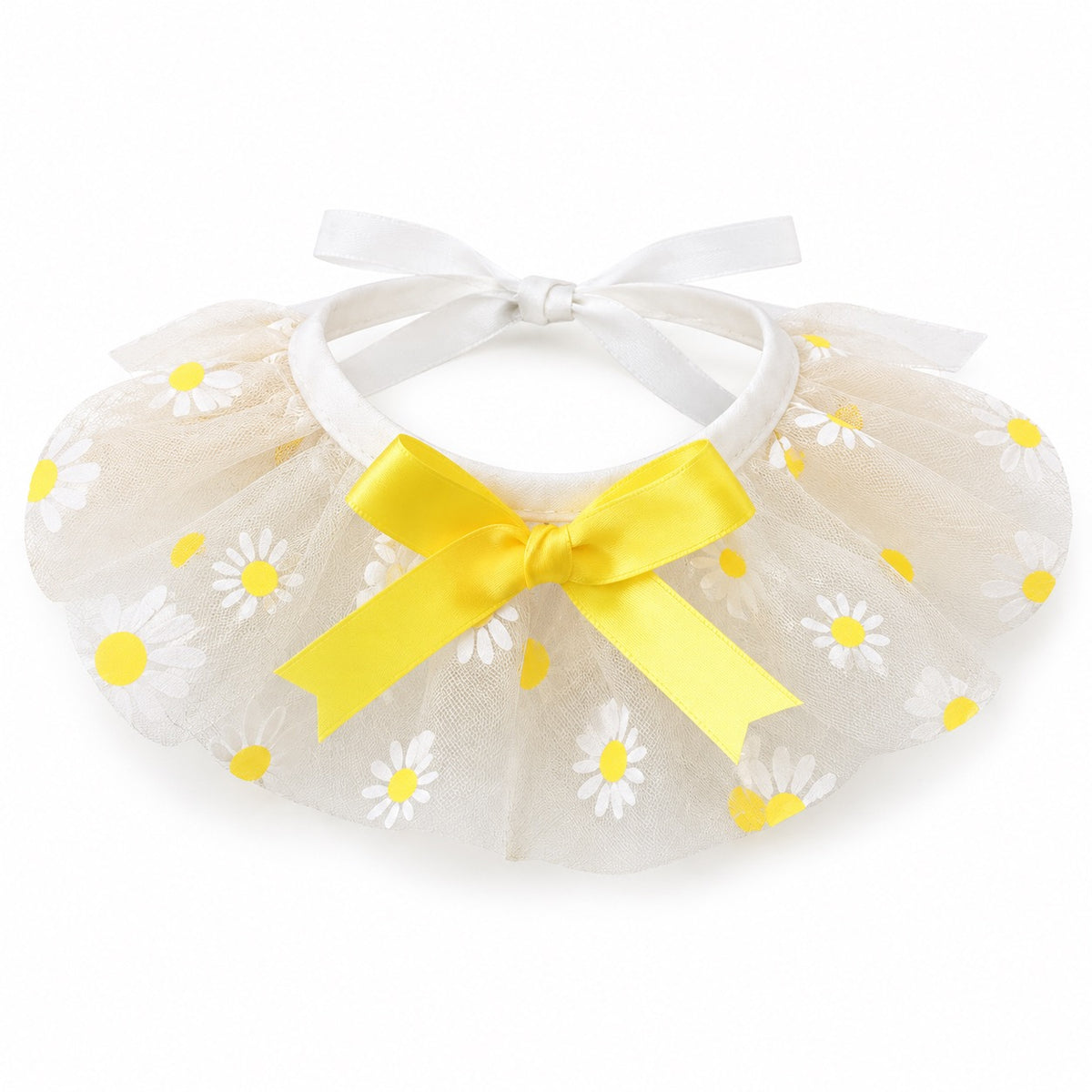 Daisy Tulle Bow Collar - Ivory Daisy