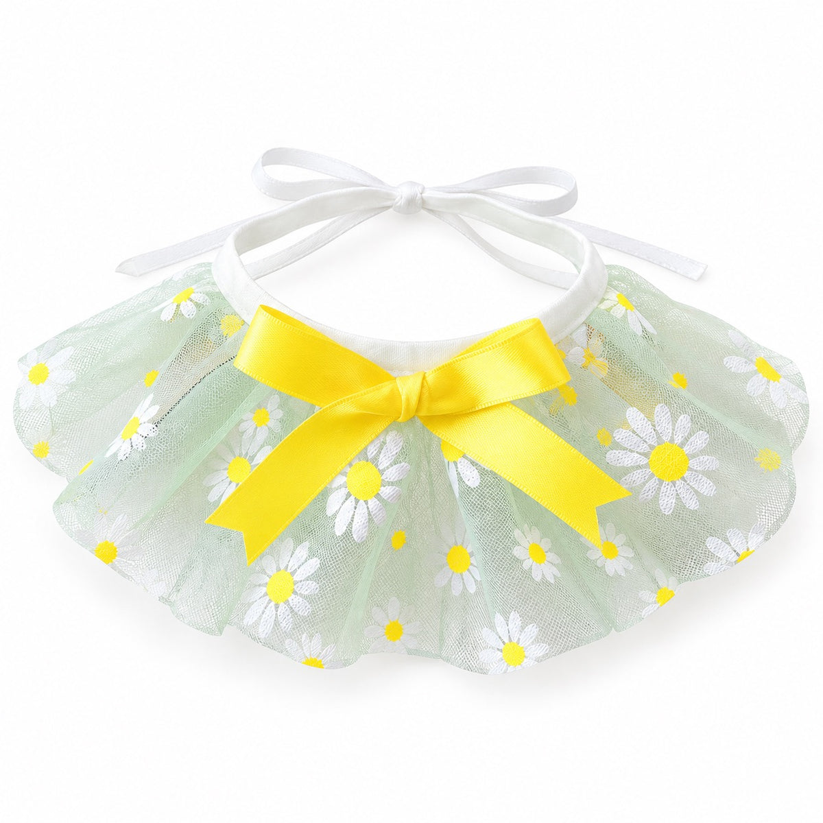 Daisy Tulle Bow Collar - Mint Daisy