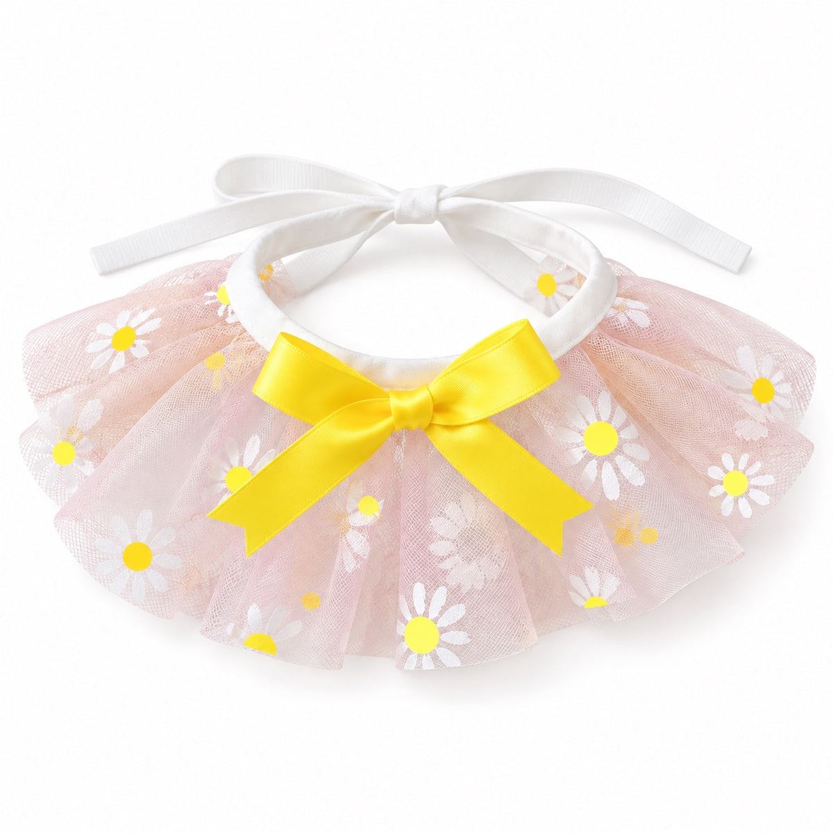 Daisy Tulle Bow Collar - Pink Daisy