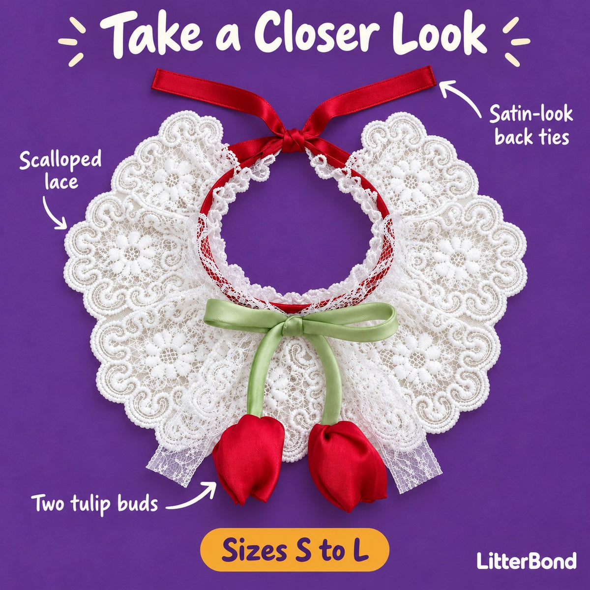 Tulip Lace Neck Ruffle - close-up details