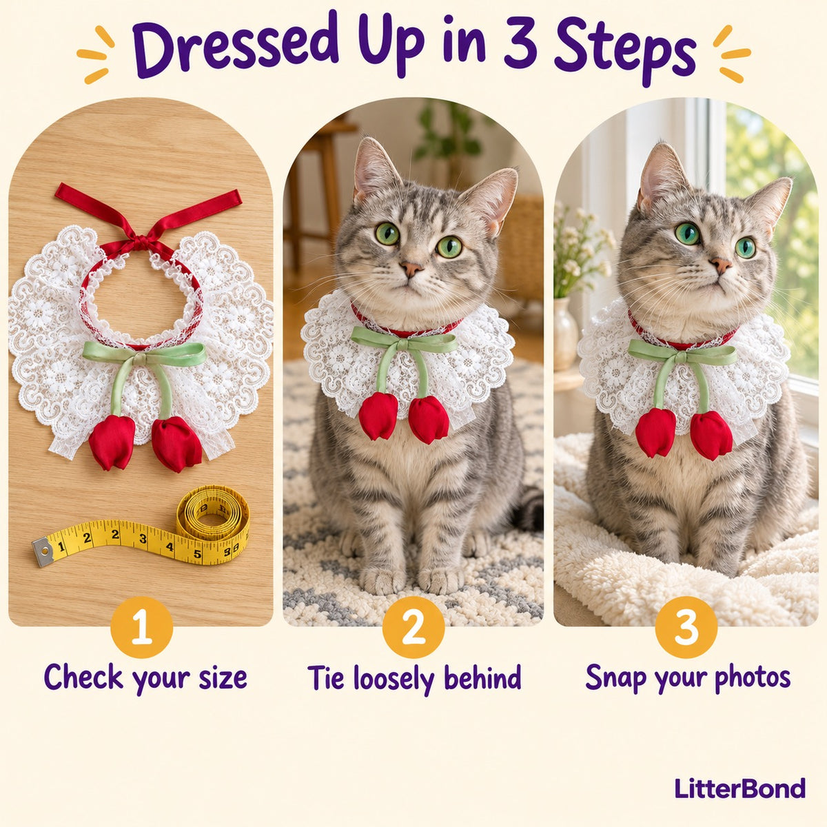 Tulip Lace Neck Ruffle - how to put it on