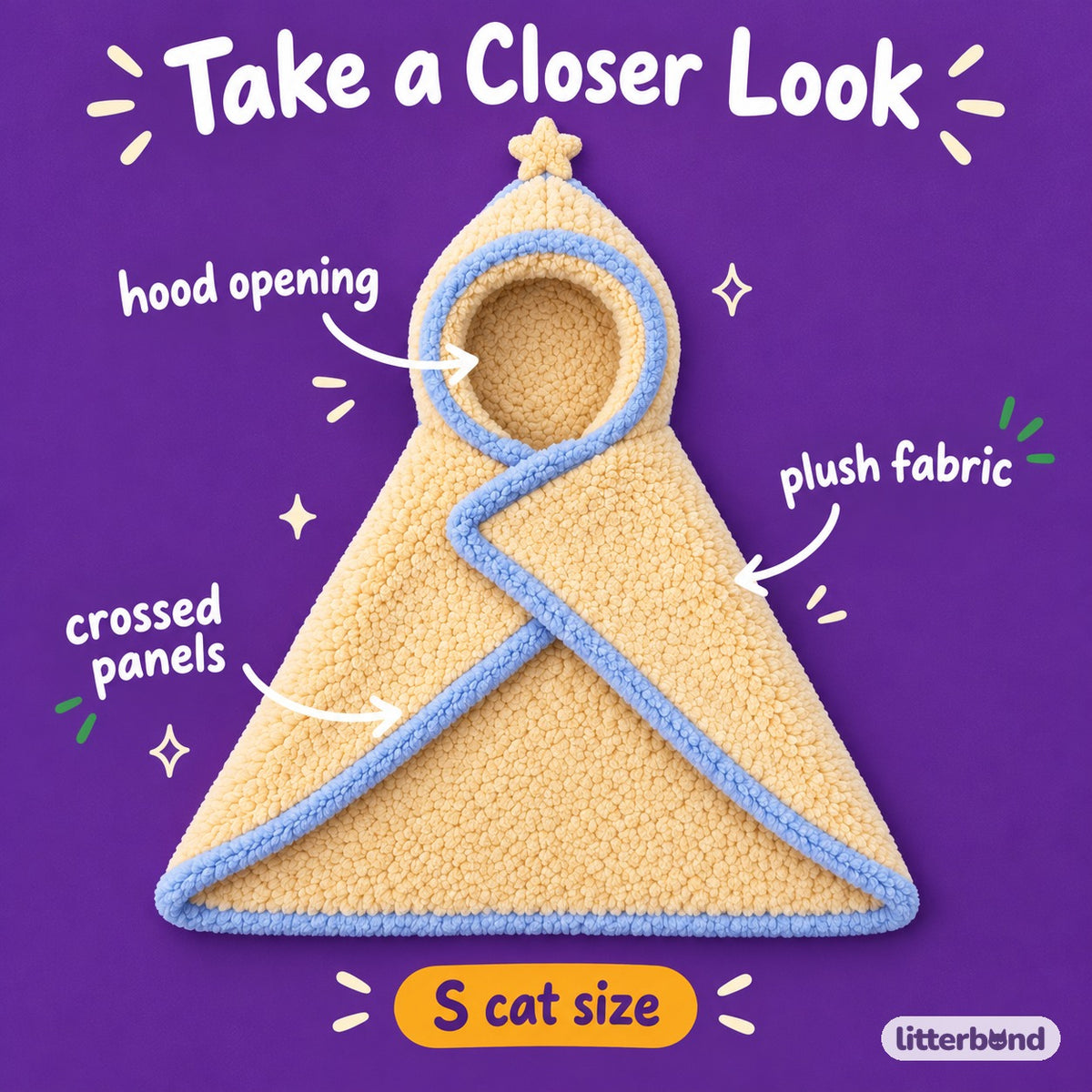 Plush Cat Poncho for Photos - close-up details