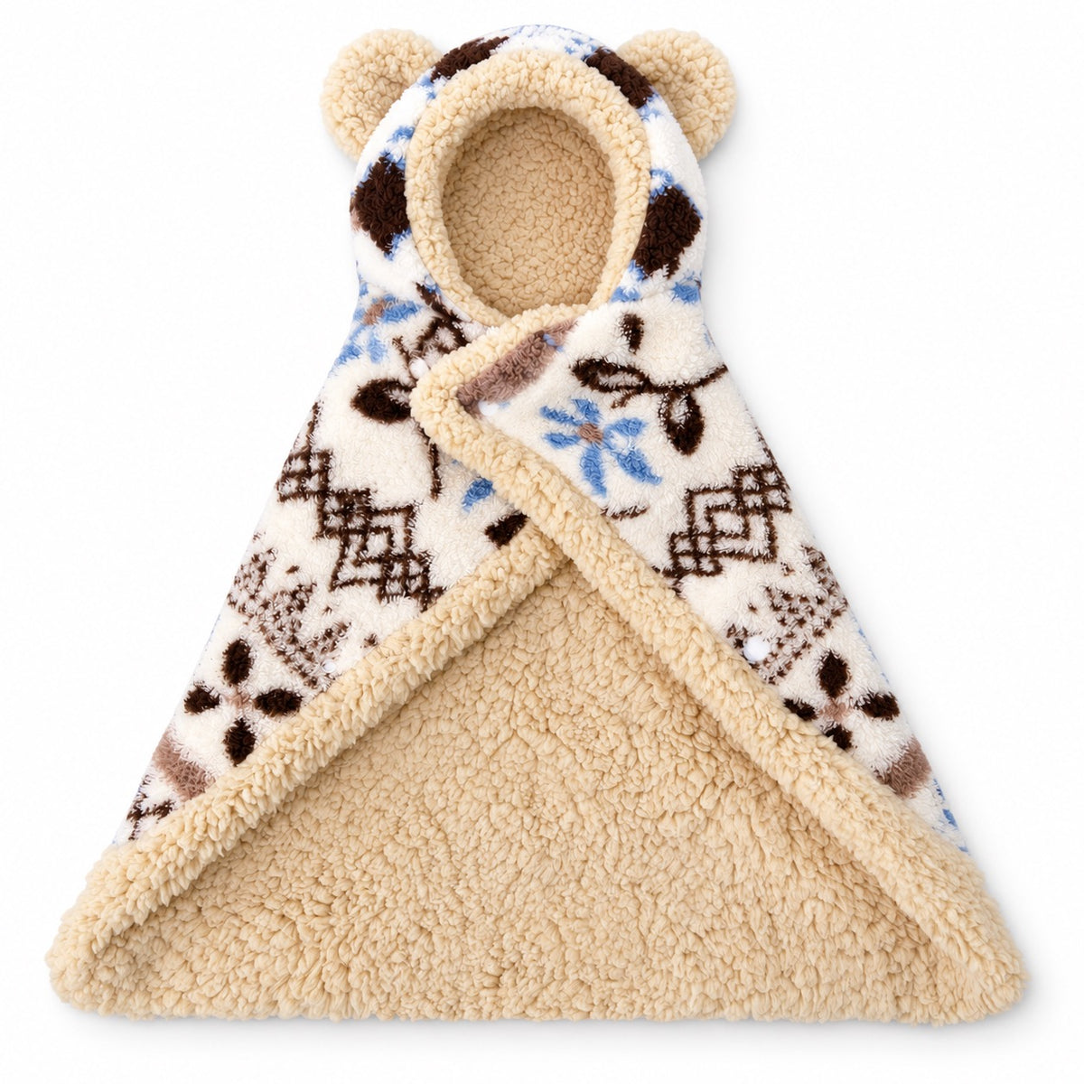 Plush Cat Poncho for Photos - Fair Isle