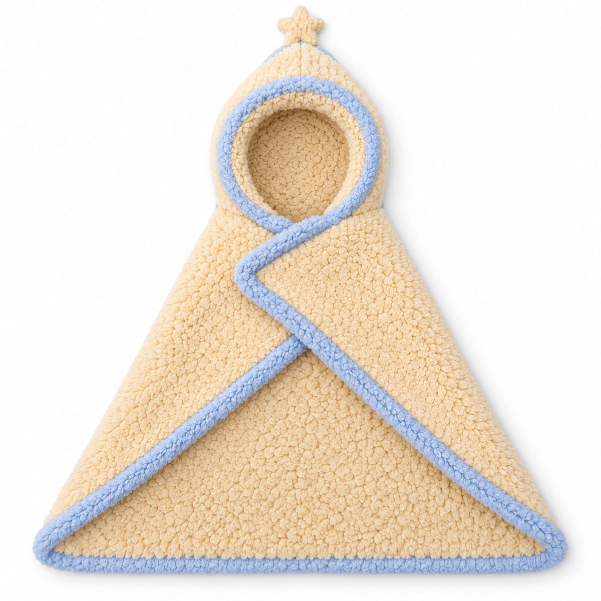Plush Cat Poncho for Photos - Cream Yellow Star