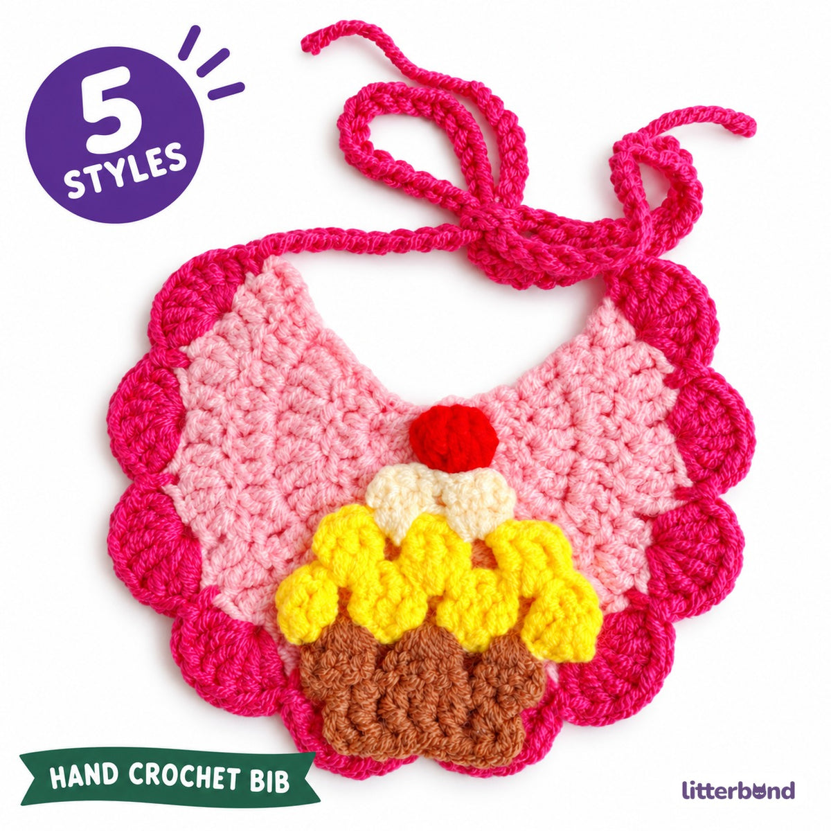Scalloped Crochet Pet Bib