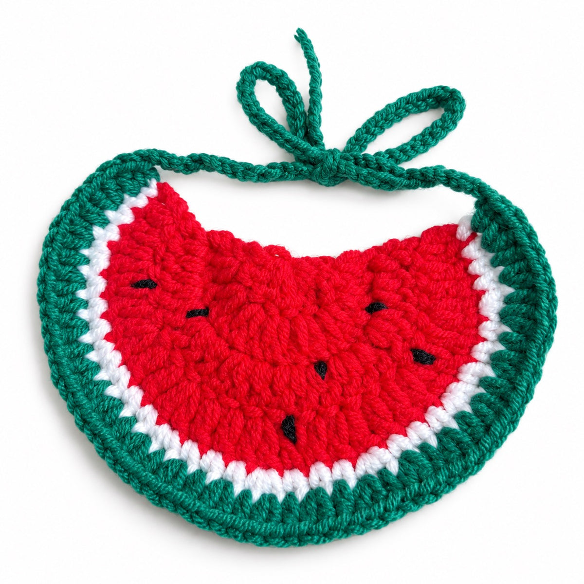 Scalloped Crochet Pet Bib - Watermelon