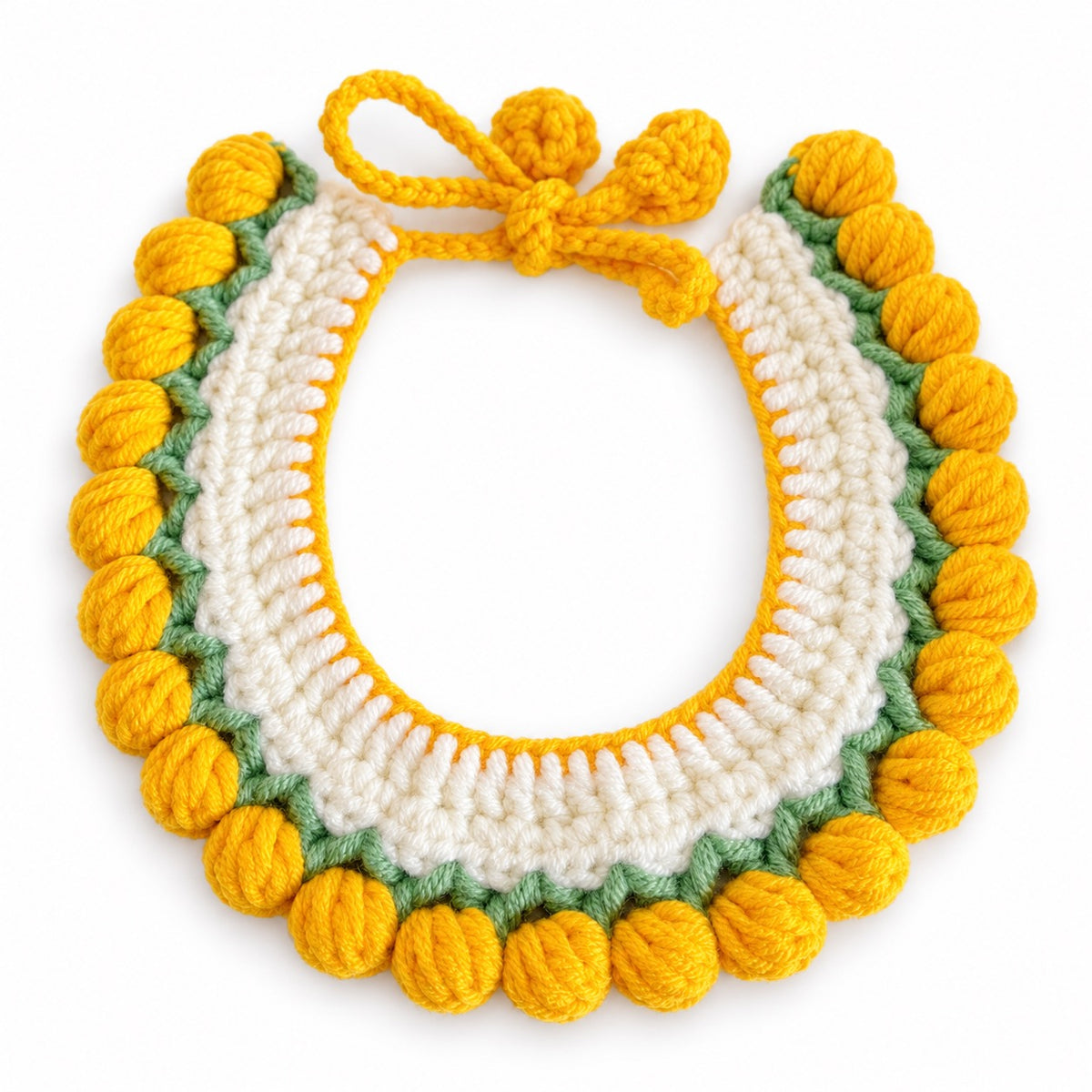 Floral Bloom Crochet Collar - Golden Yellow Tulips