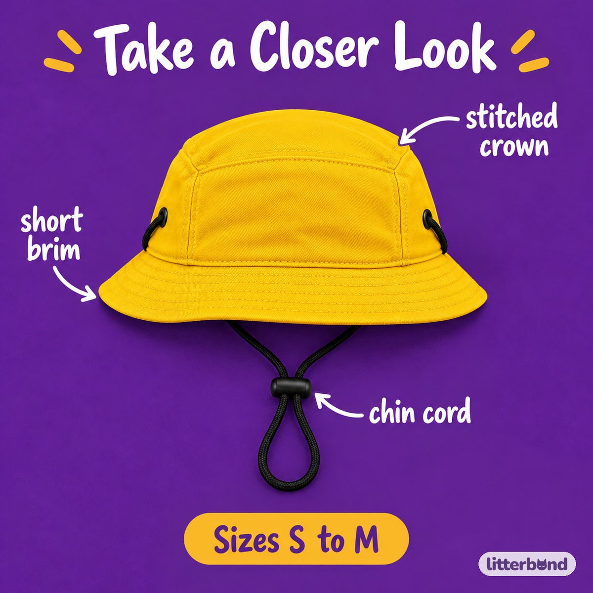 Denim Bucket Hat for Photos - close-up details
