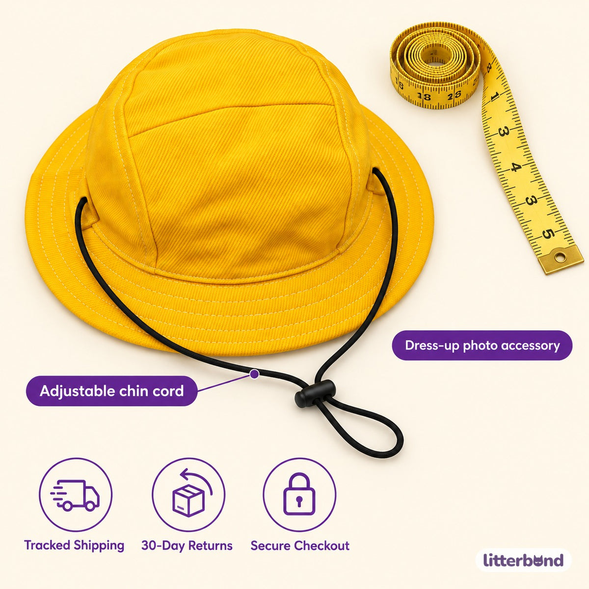 Denim Bucket Hat for Photos - size and details