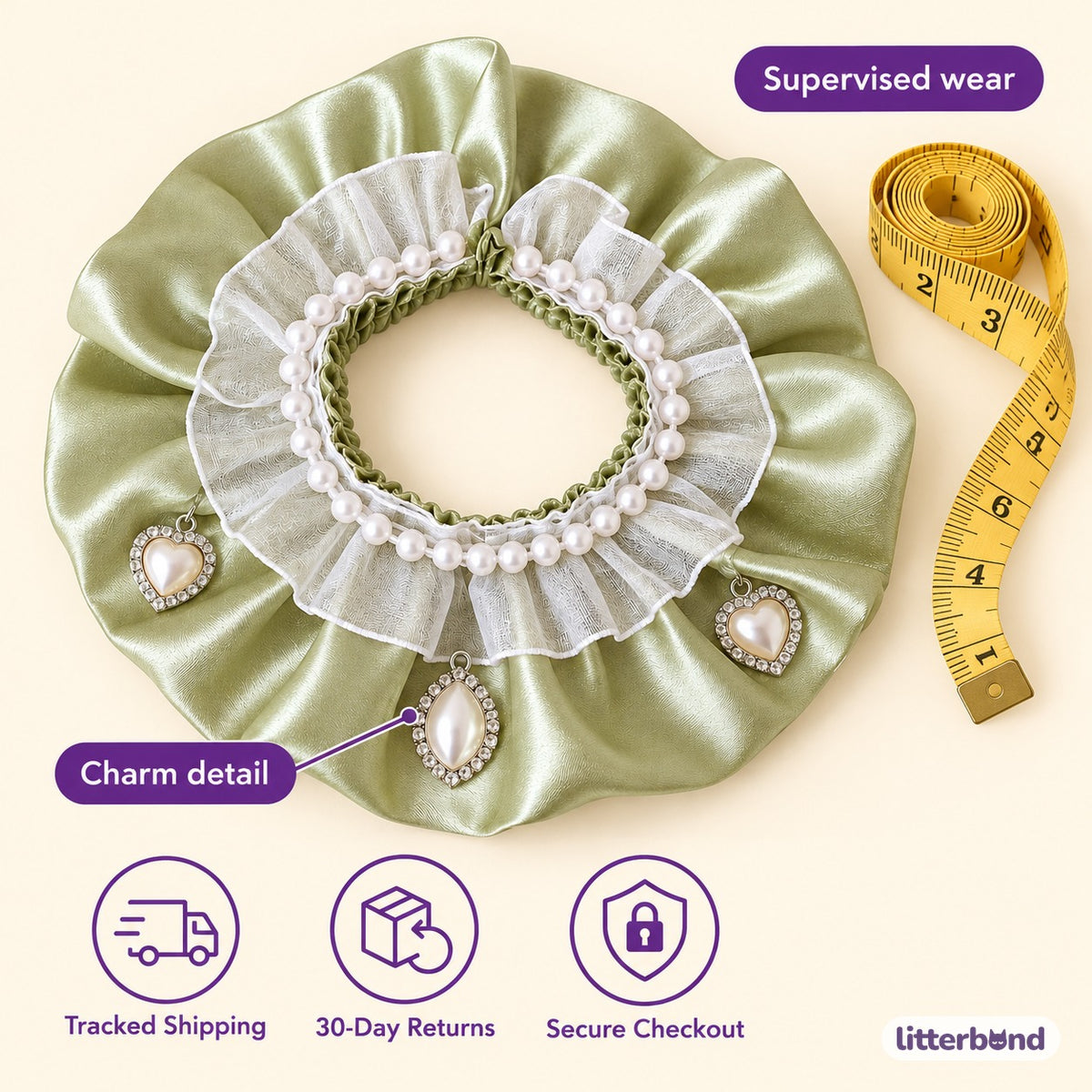 Satin Lace Photo Collar - size and details
