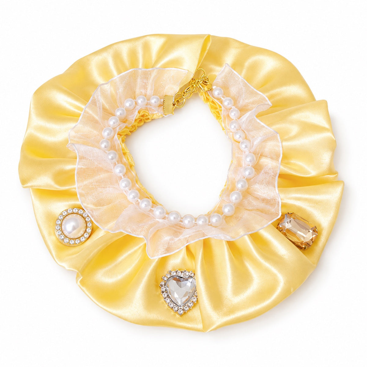 Satin Lace Photo Collar - Butter Yellow