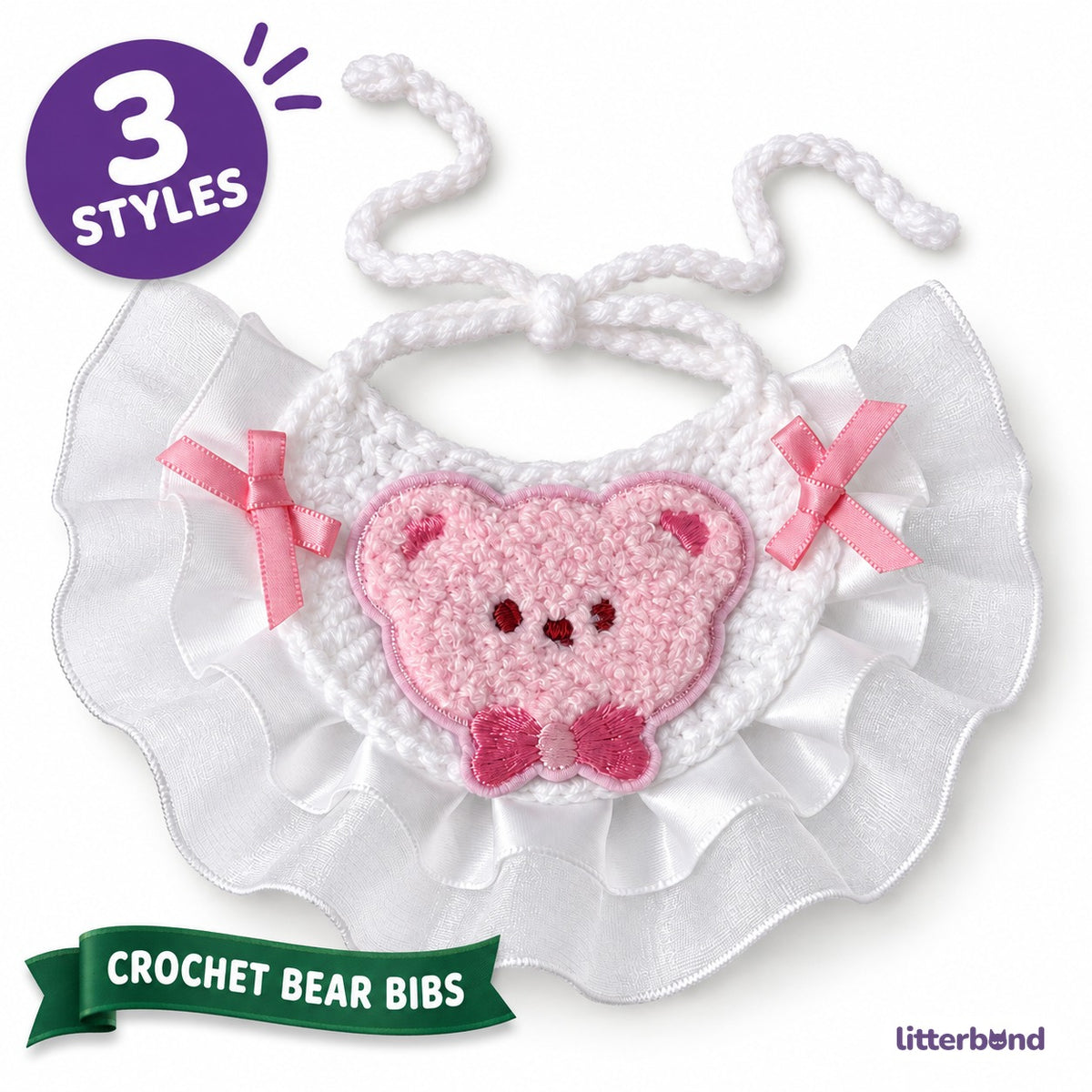 Crochet Bear Bib for Photos