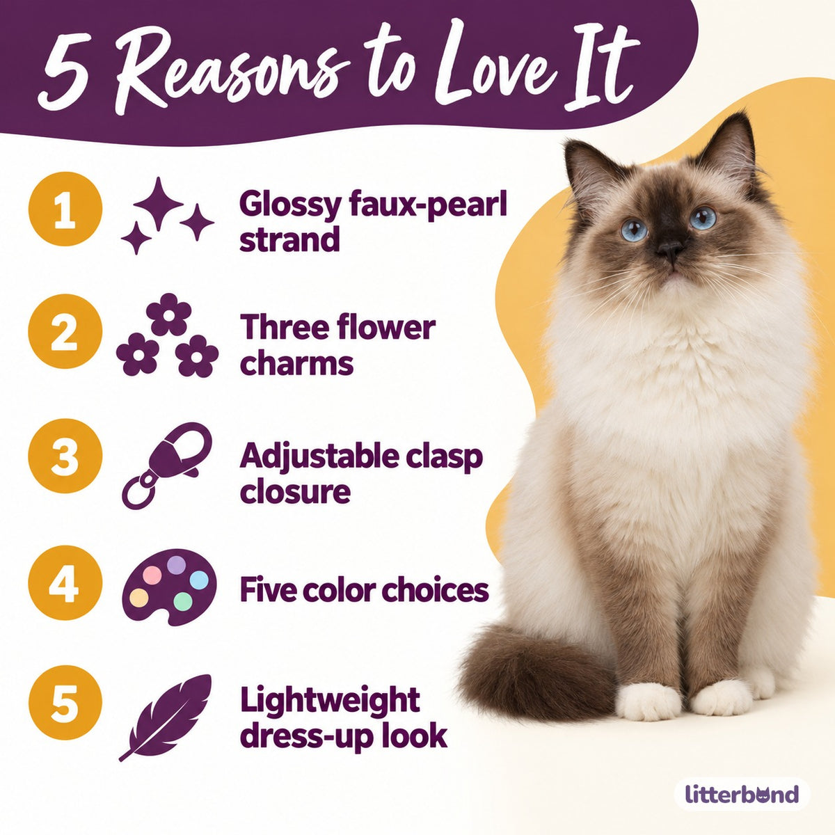 Pearl Necklace with Three Flower Charms - 5 reasons to love it