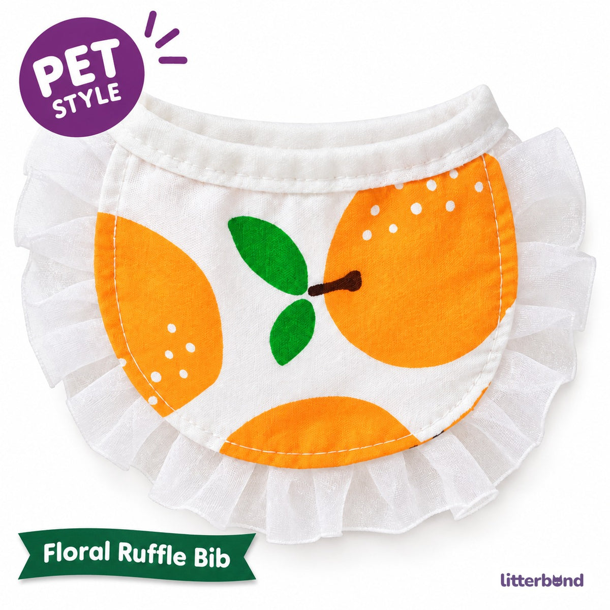 Floral Ruffle Pet Bib