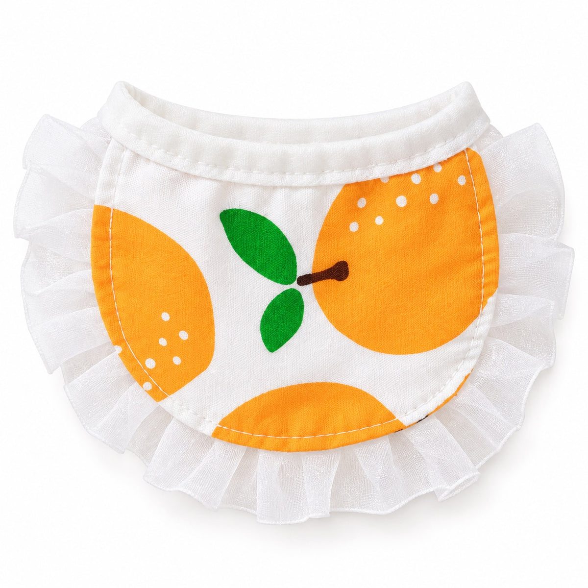 Floral Ruffle Pet Bib - Orange Citrus