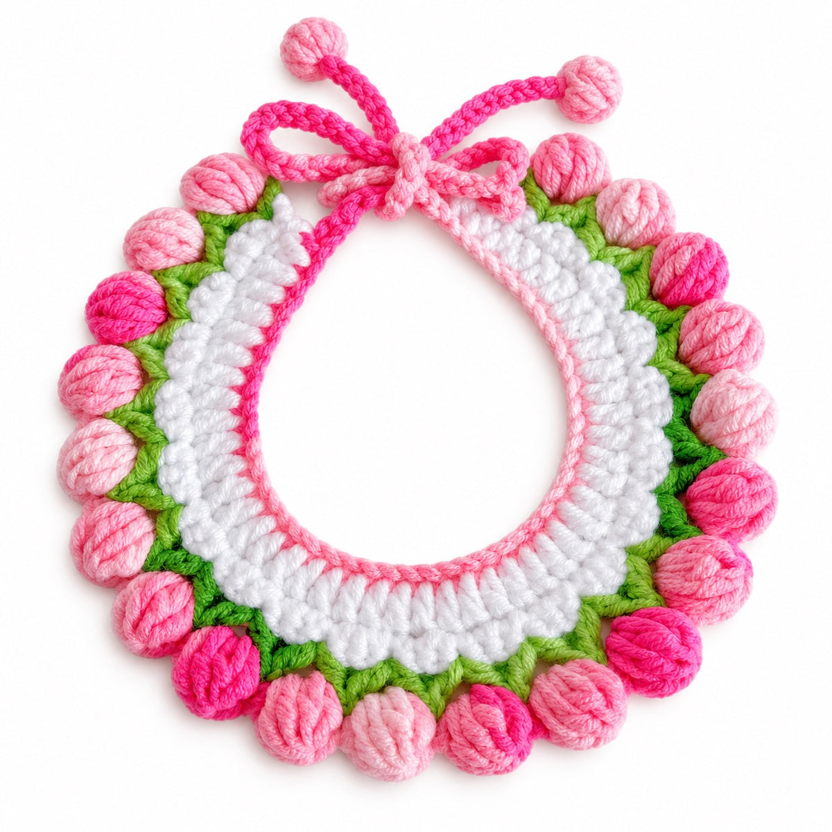 Tulip Crochet Ruffle Collar - Pink Gradient Tulip