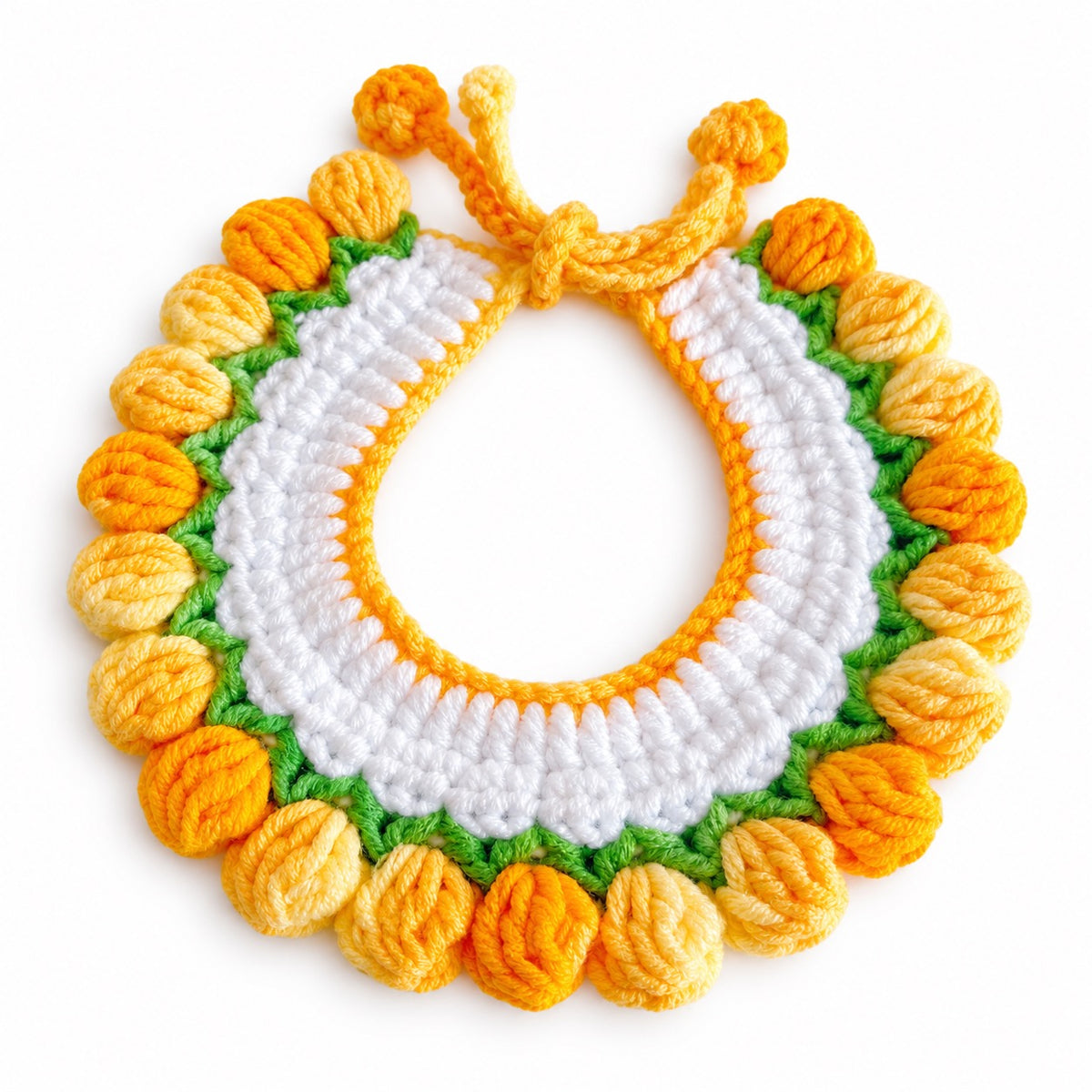 Tulip Crochet Ruffle Collar - Yellow Gradient Tulip