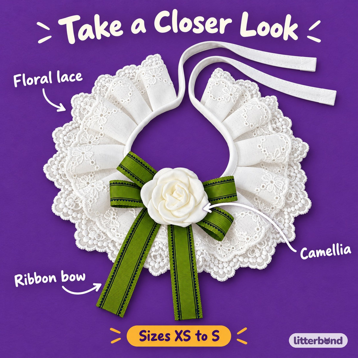 Camellia Lace Photo Collar - close-up details