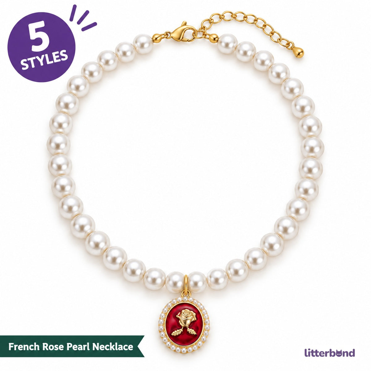 French Rose Cameo Necklace for Photos