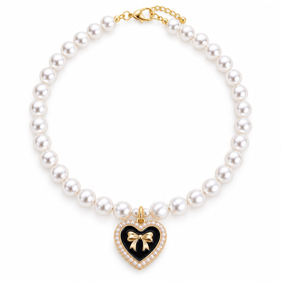 French Rose Cameo Necklace for Photos - Heart Bow