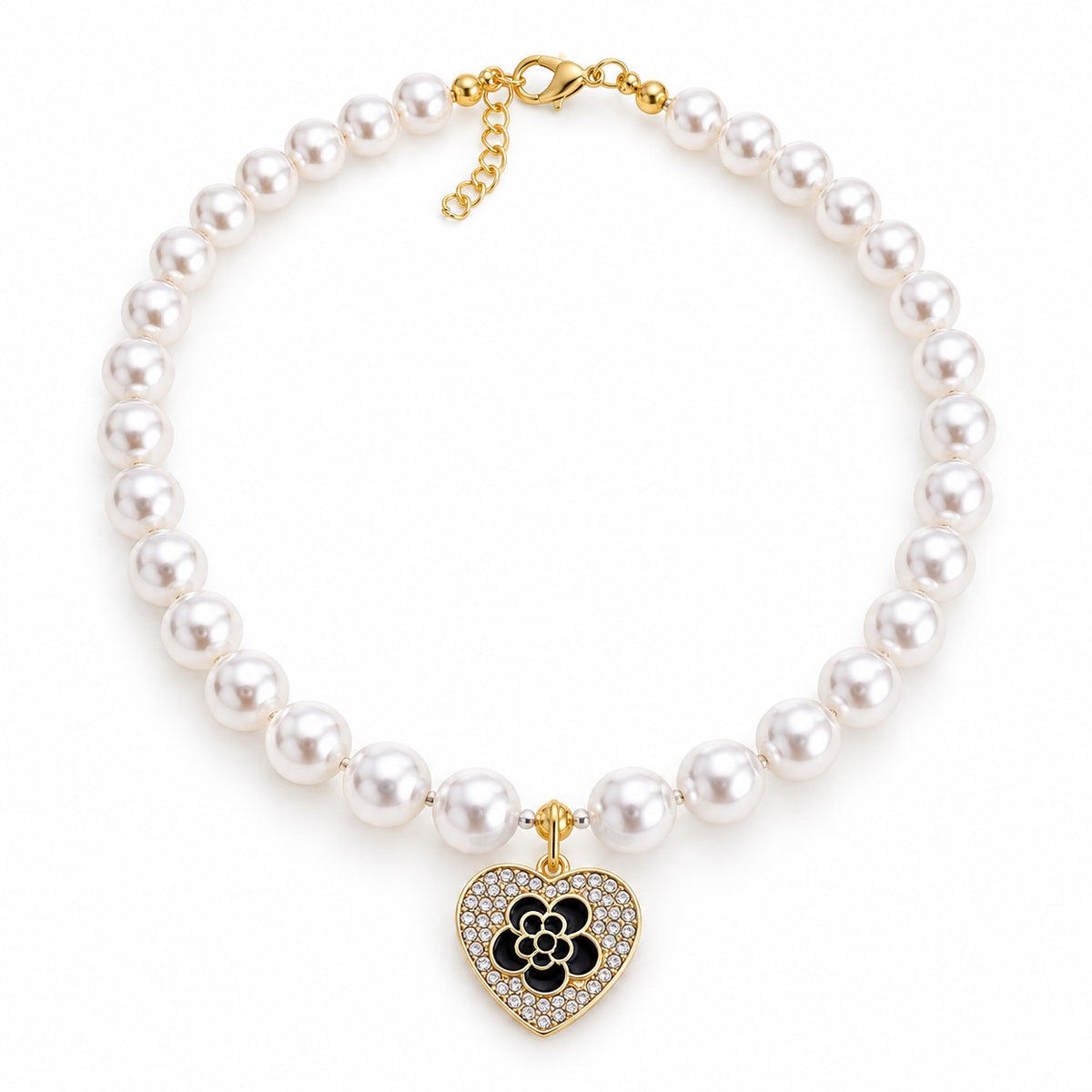 French Rose Cameo Necklace for Photos - Heart Camellia