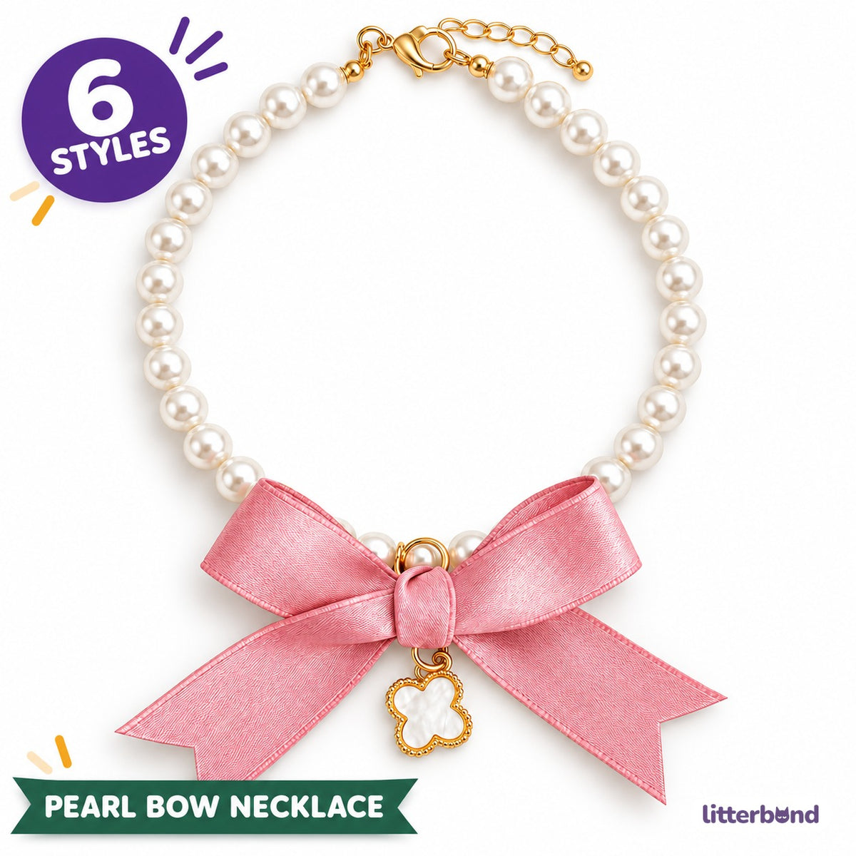 Pearl Bow Pendant Necklace