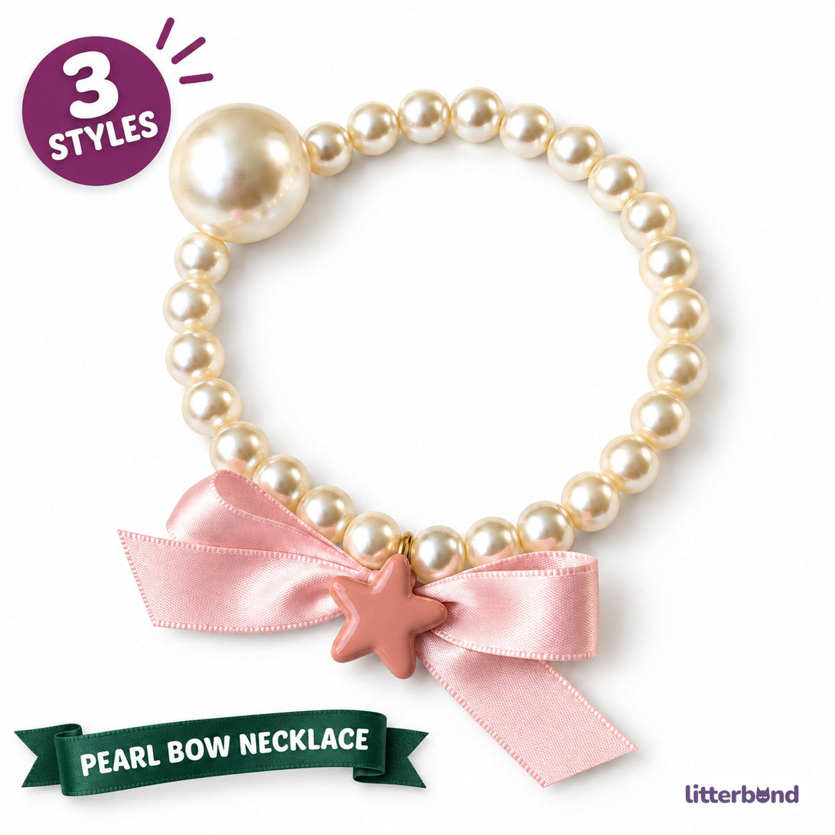 Pearl Bow Necklace for Photos