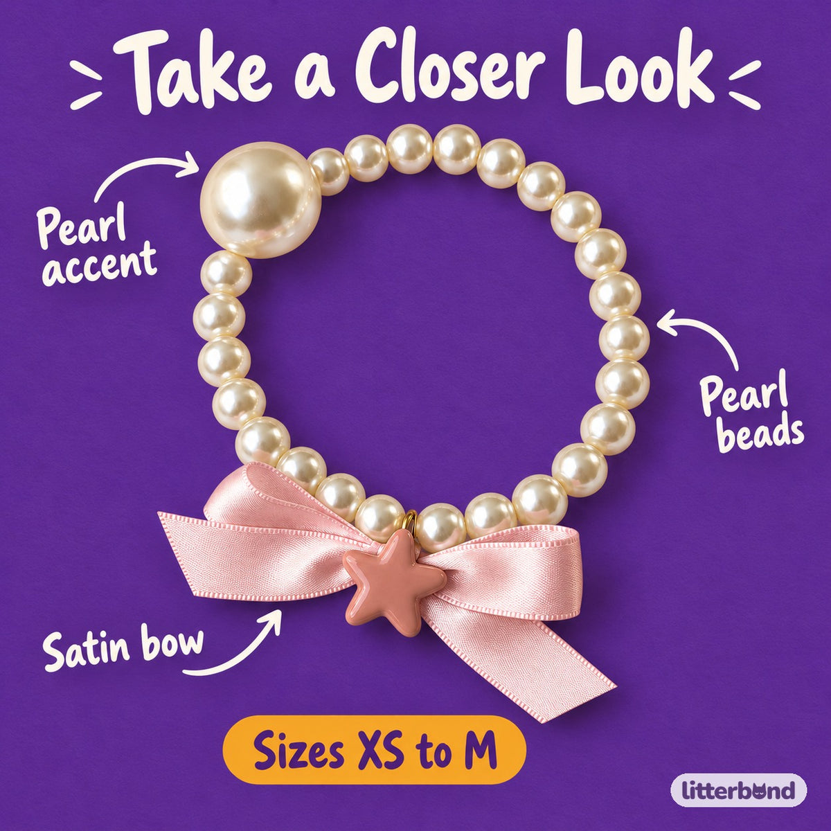 Pearl Bow Necklace for Photos - close-up details