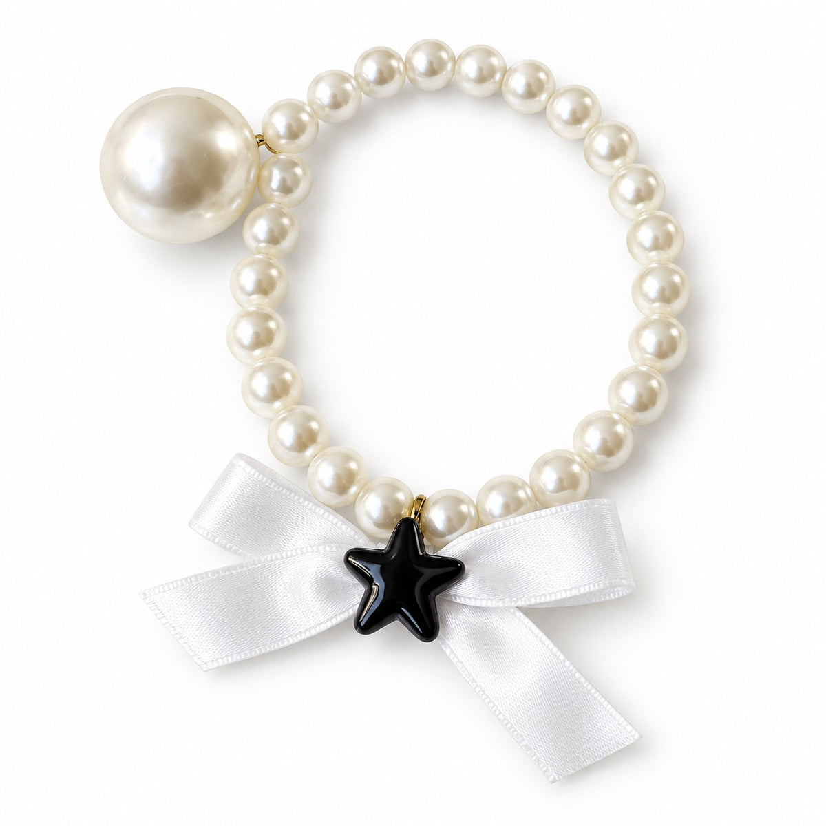 Pearl Bow Necklace for Photos - White Bow