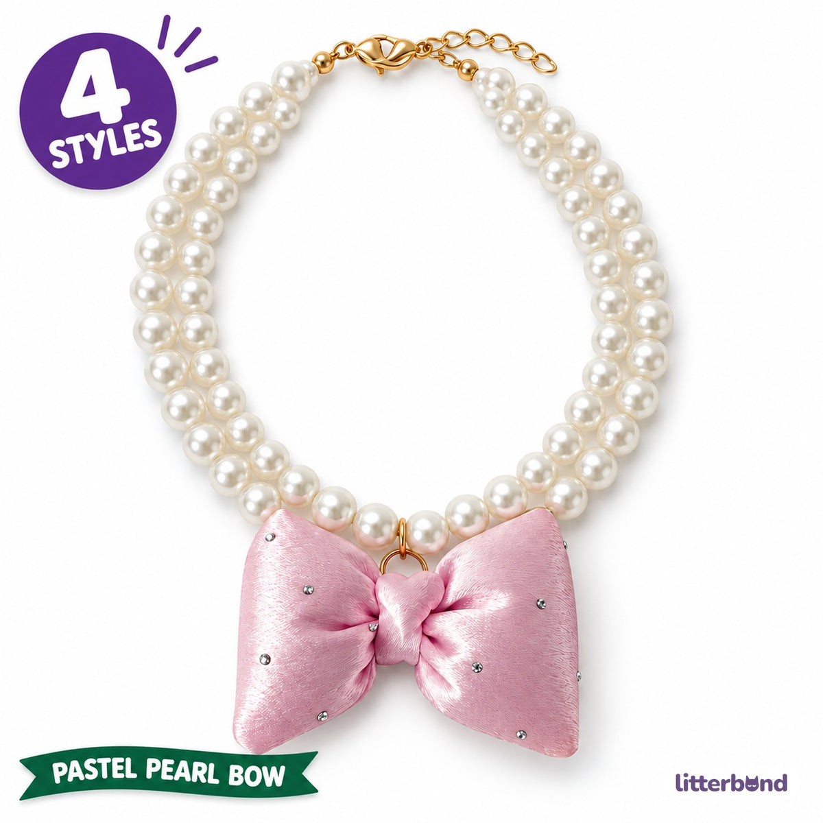 Double-Pearl Bow Necklace for Photos