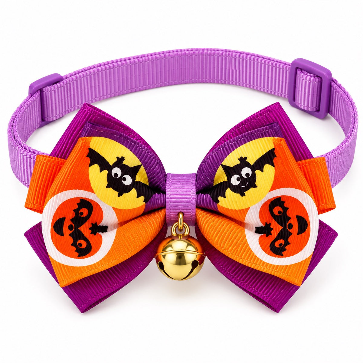 Halloween Bow Tie & Necktie Collars - Pumpkin Bat Bow