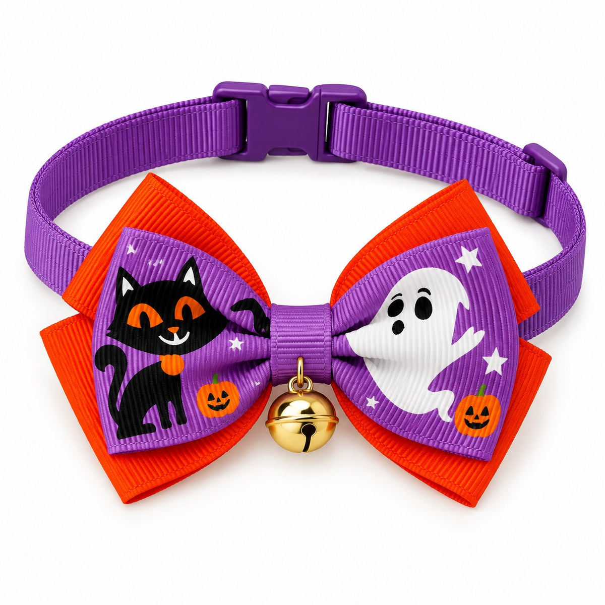 Halloween Bow Tie & Necktie Collars - Cat Ghost Bow