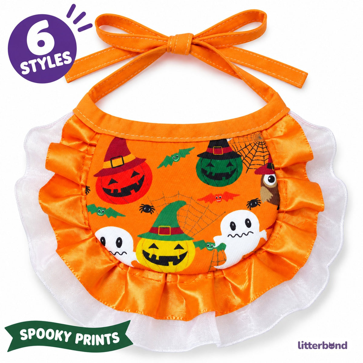 Spooky Print Ruffle Bib