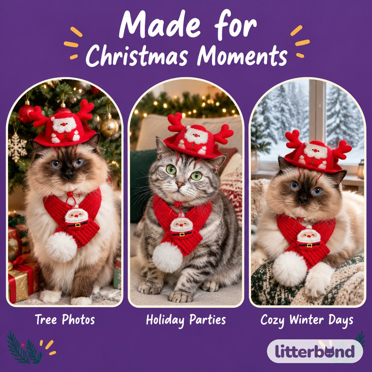 Felt Christmas Hat & Knit Scarf Set Christmas moments