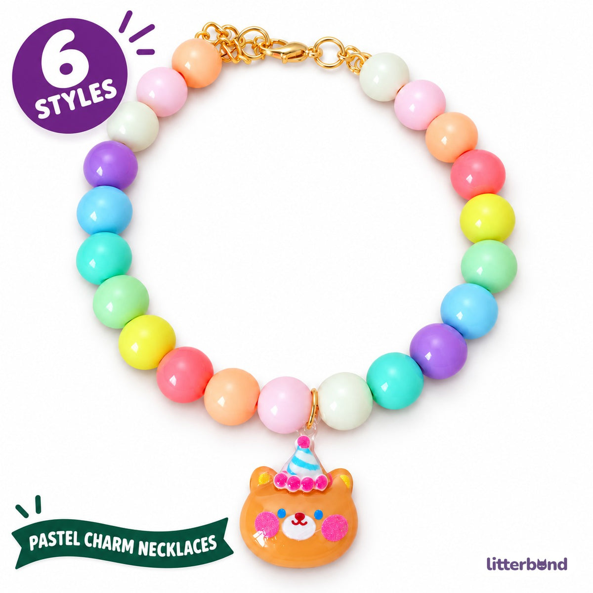 Pastel Beaded Charm Necklace