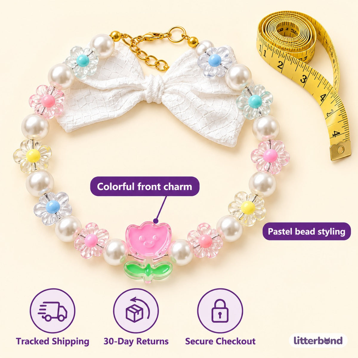 Pastel Charm Necklace for Photos - size and details