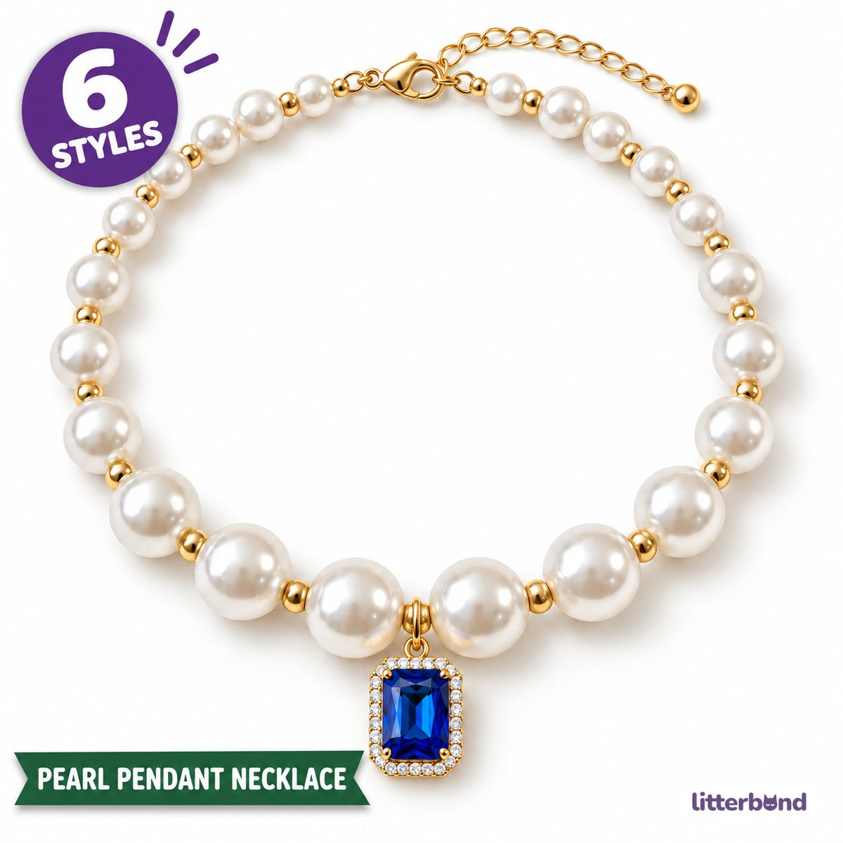 Crystal Pearl Photo Collar