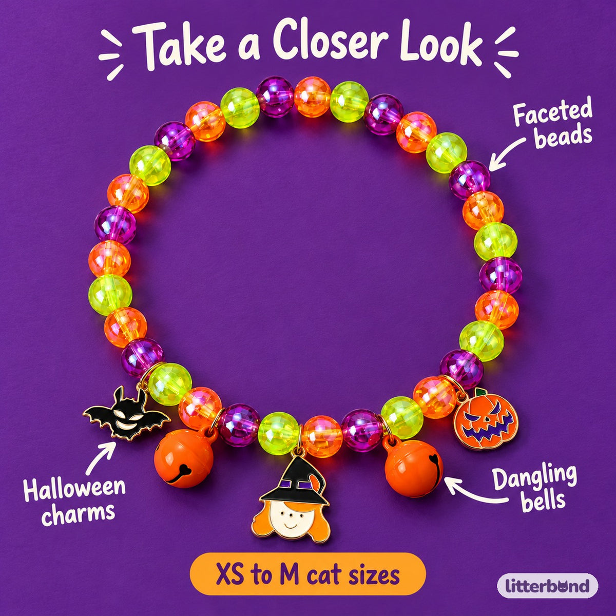 Spooky Rainbow Necklace for Photos - close-up details